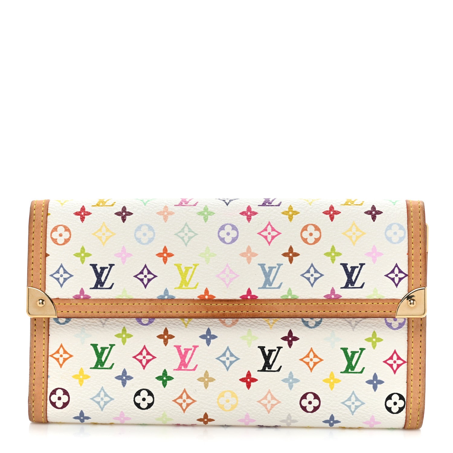 Louis Vuitton Monogram Multicolor Porte Tresor International Wallet White 1 of 19