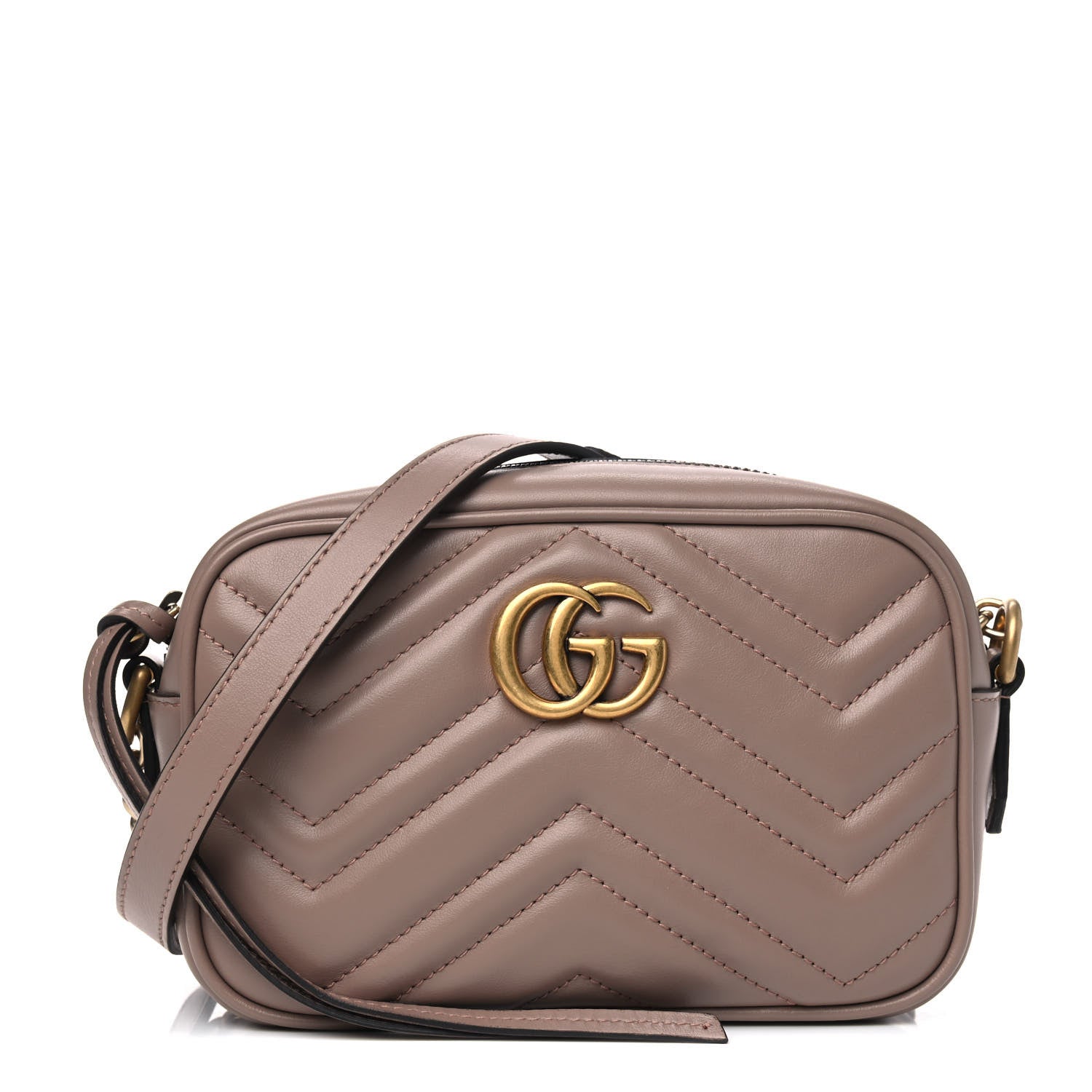 Gucci Calfskin Matelasse Mini GG Marmont Chain Shoulder Bag Porcelain Rose 1 of 4