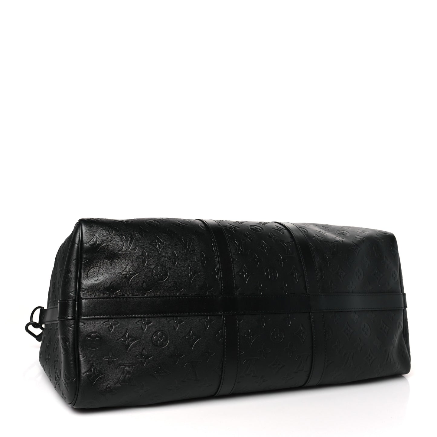 Calfskin Shadow Monogram Keepall Bandouliere 50 Black