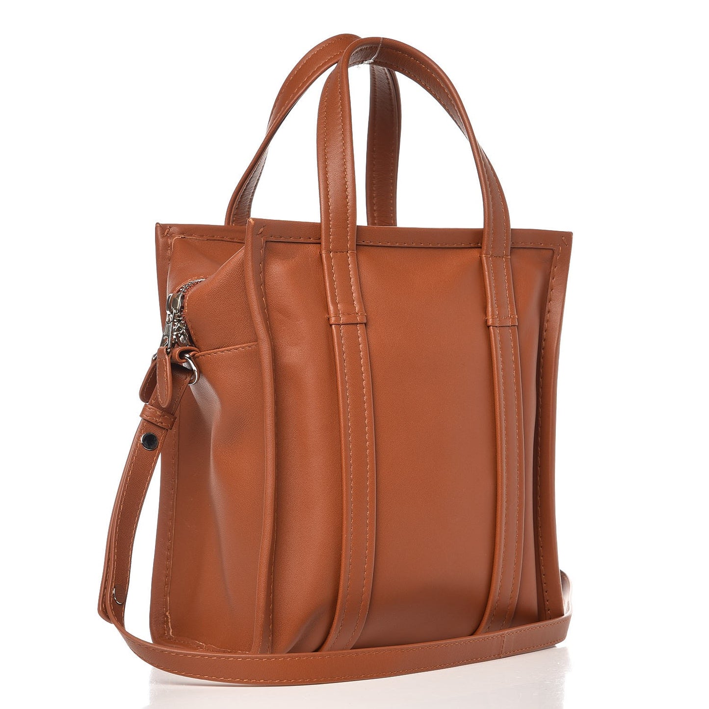 Agneau XS Bazar Shopper Tote Marron Fauve