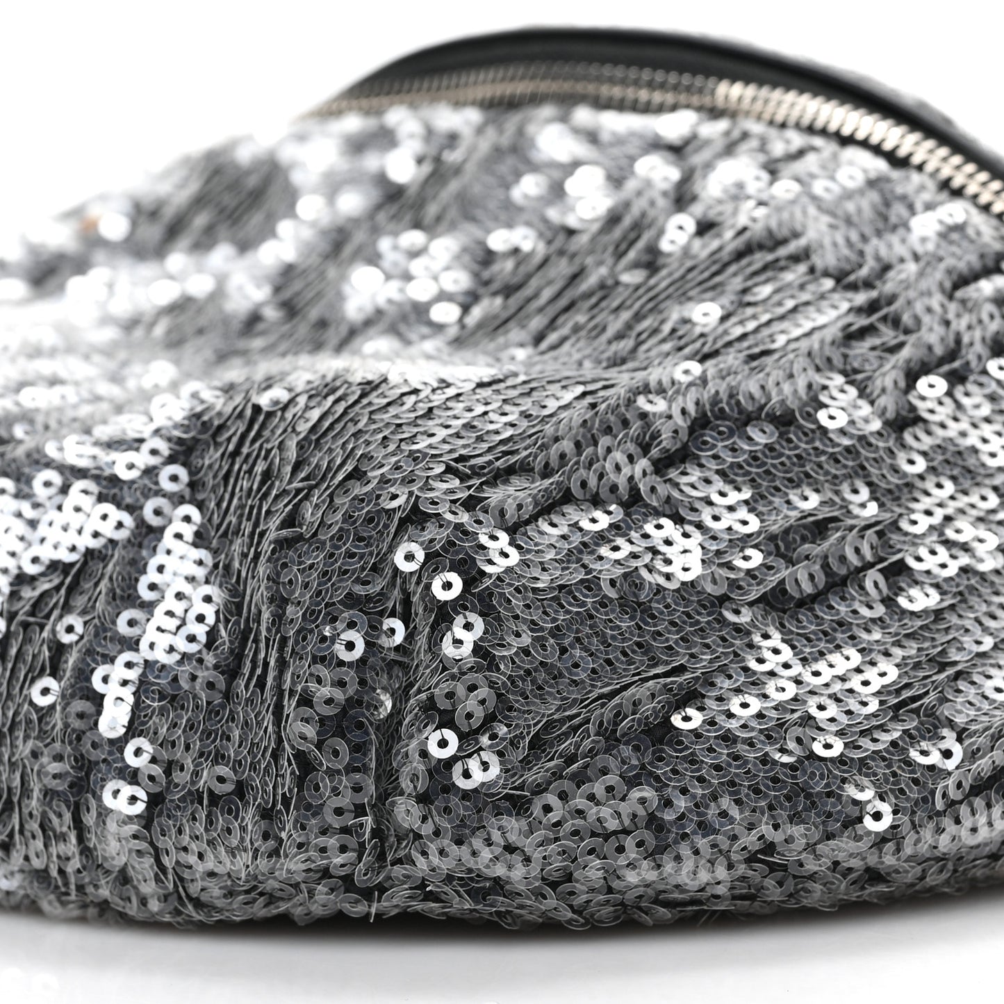 Sequin Waist Bag Fanny Pack Silver Black