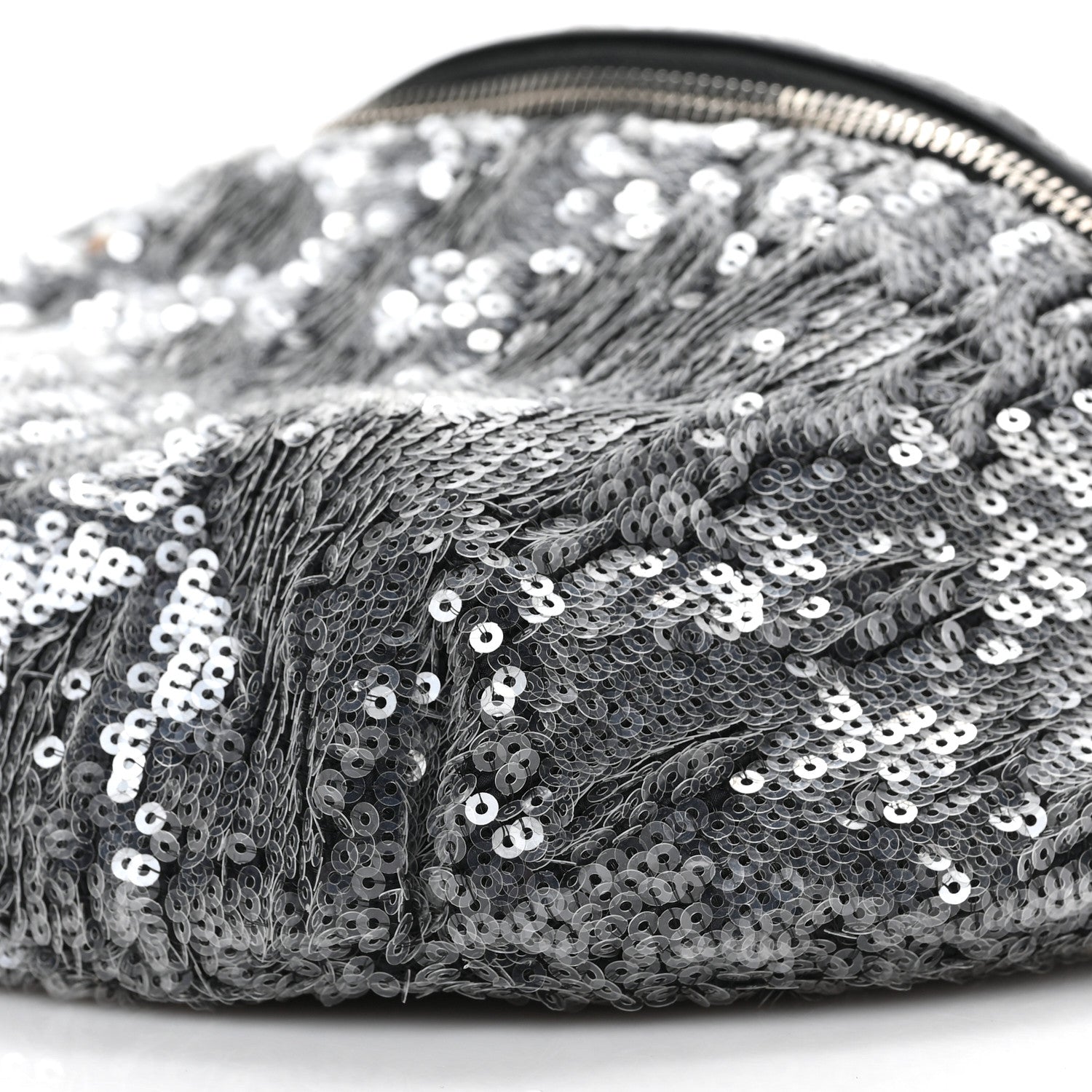 Chanel Sequin Waist Bag Fanny Pack Silver Black 9 of 9