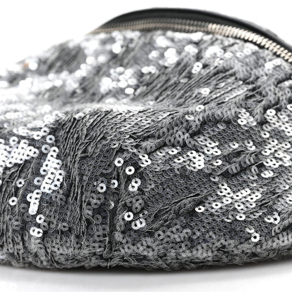 Chanel Sequin Waist Bag Fanny Pack Silver Black 9 of 9