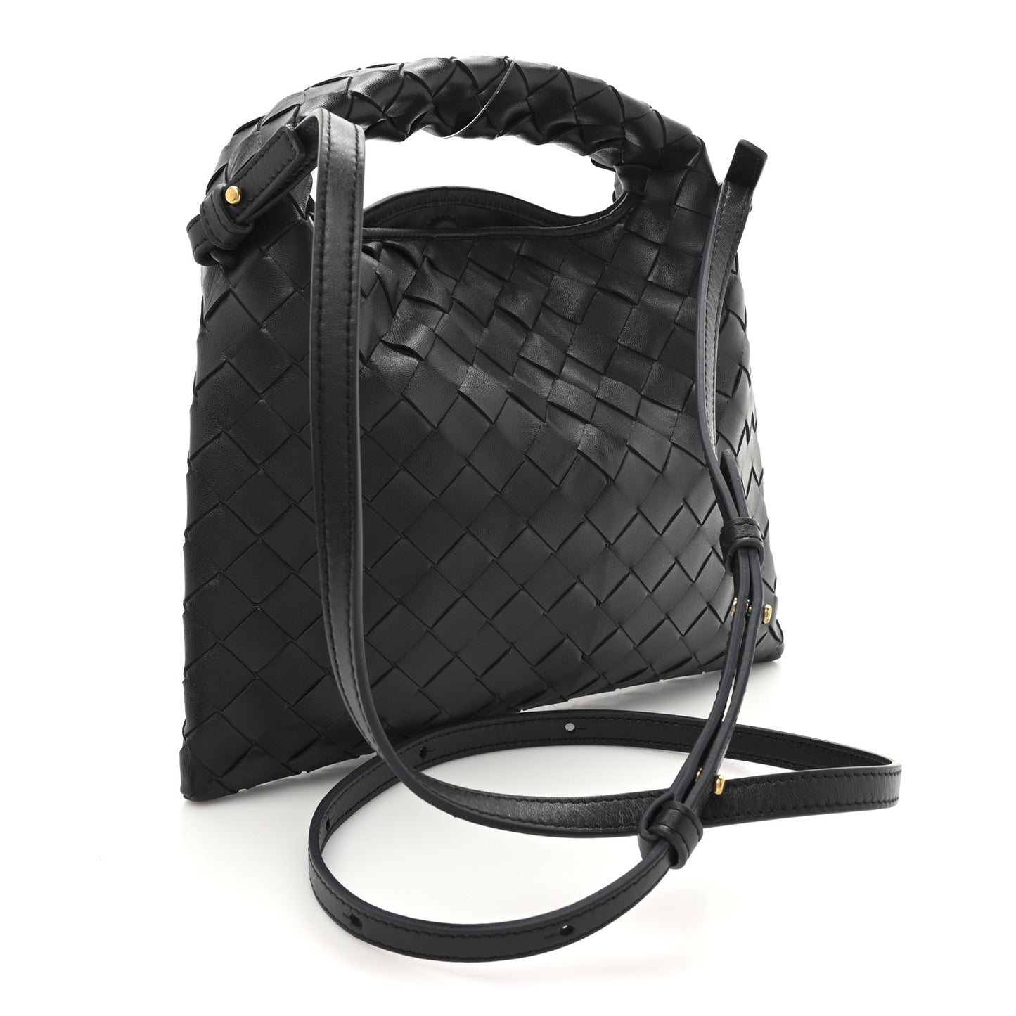 Calfskin Intrecciato Mini Hop Black