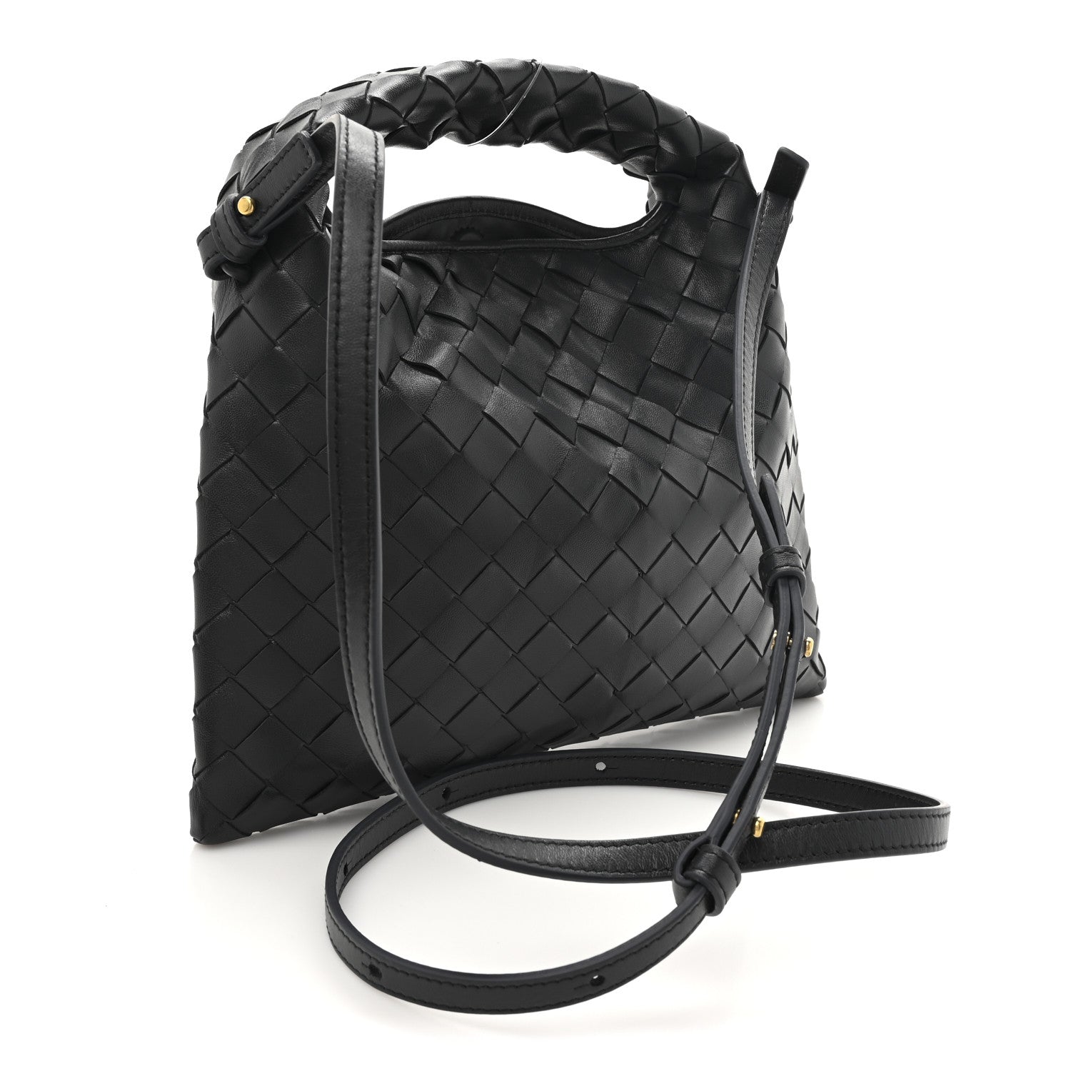 Bottega Veneta Calfskin Intrecciato Mini Hop Black 3 of 10