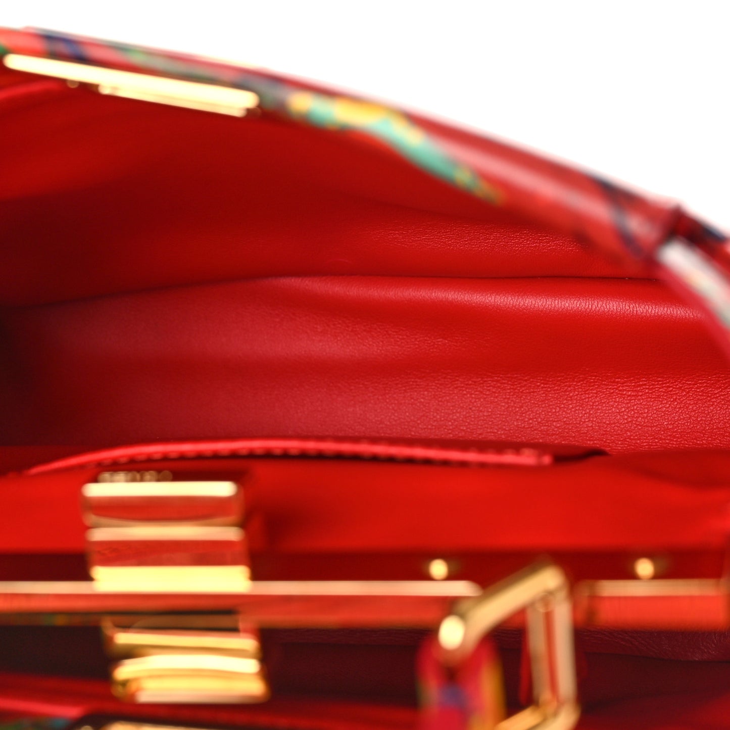 Nappa Marble Mini Peekaboo Iconic Satchel Rosso Multicolor