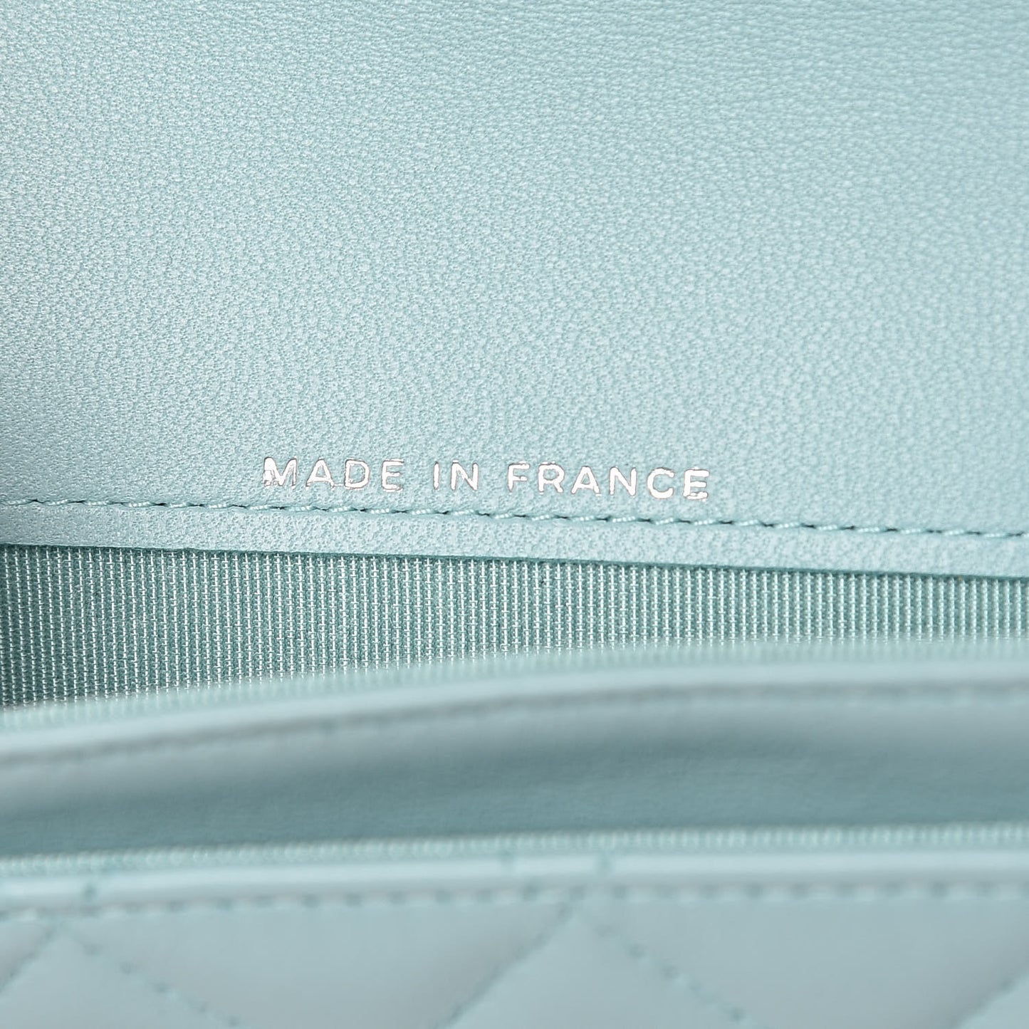 Lambskin Quilted Card Holder Light Blue