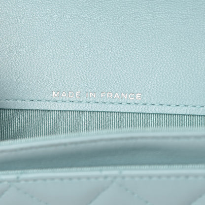 Chanel Lambskin Quilted Card Holder Light Blue 7 of 9