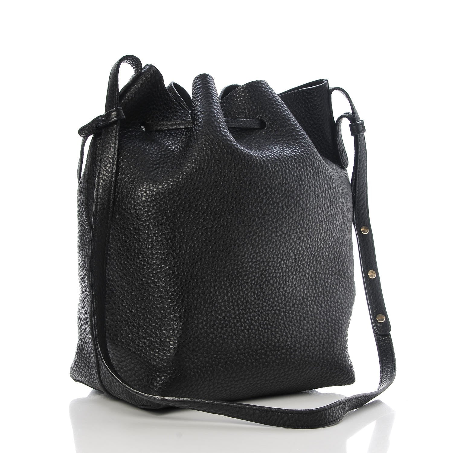Mansur Gavriel Tumbled Calfskin Bucket Bag Black 4 of 7