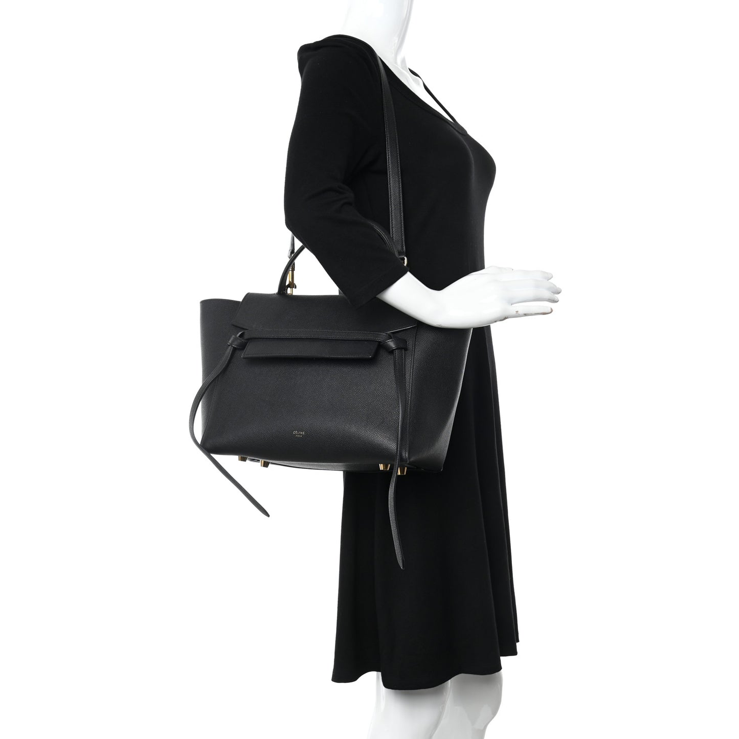 Grained Calfskin Mini Belt Bag Black