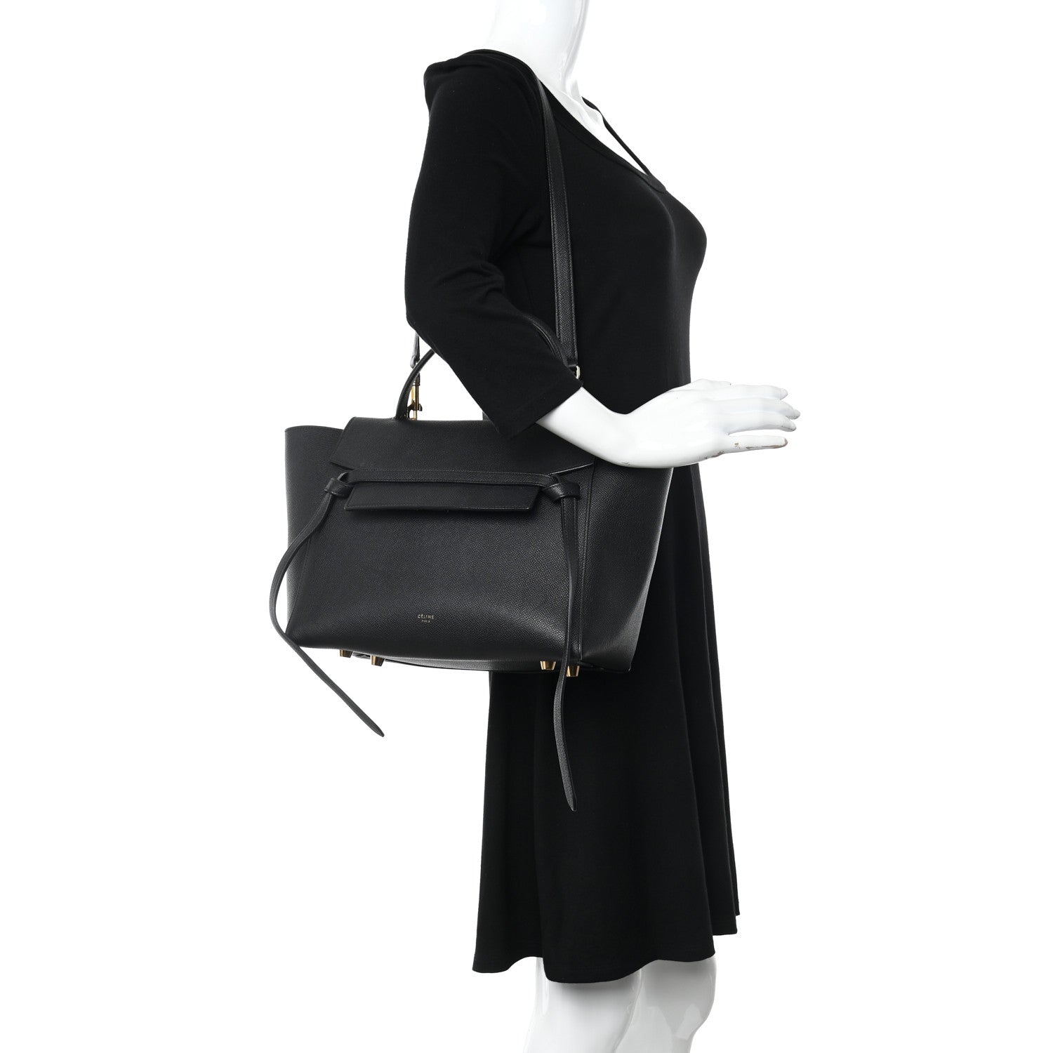 Celine Grained Calfskin Mini Belt Bag Black 2 of 11