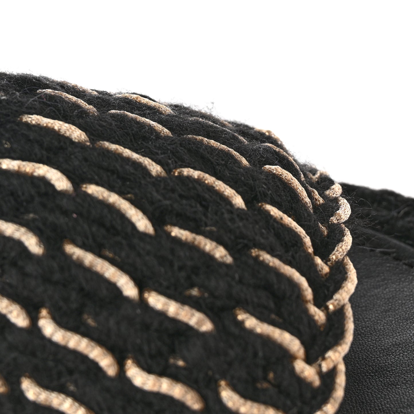 Braided Knit CC Mules 39 Black Gold