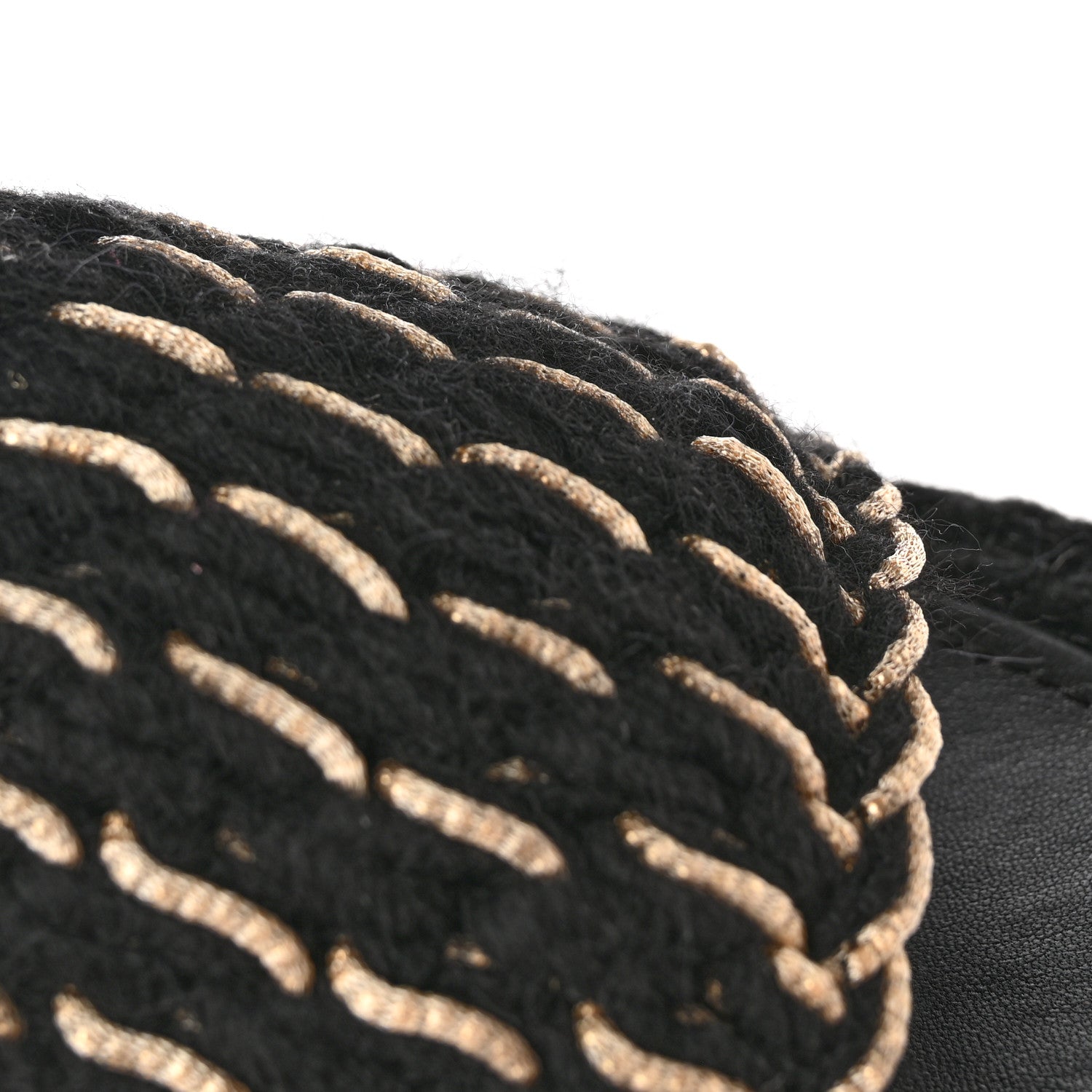 Chanel Braided Knit CC Mules 39 Black Gold 10 of 12