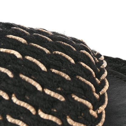 Chanel Braided Knit CC Mules 39 Black Gold 10 of 12