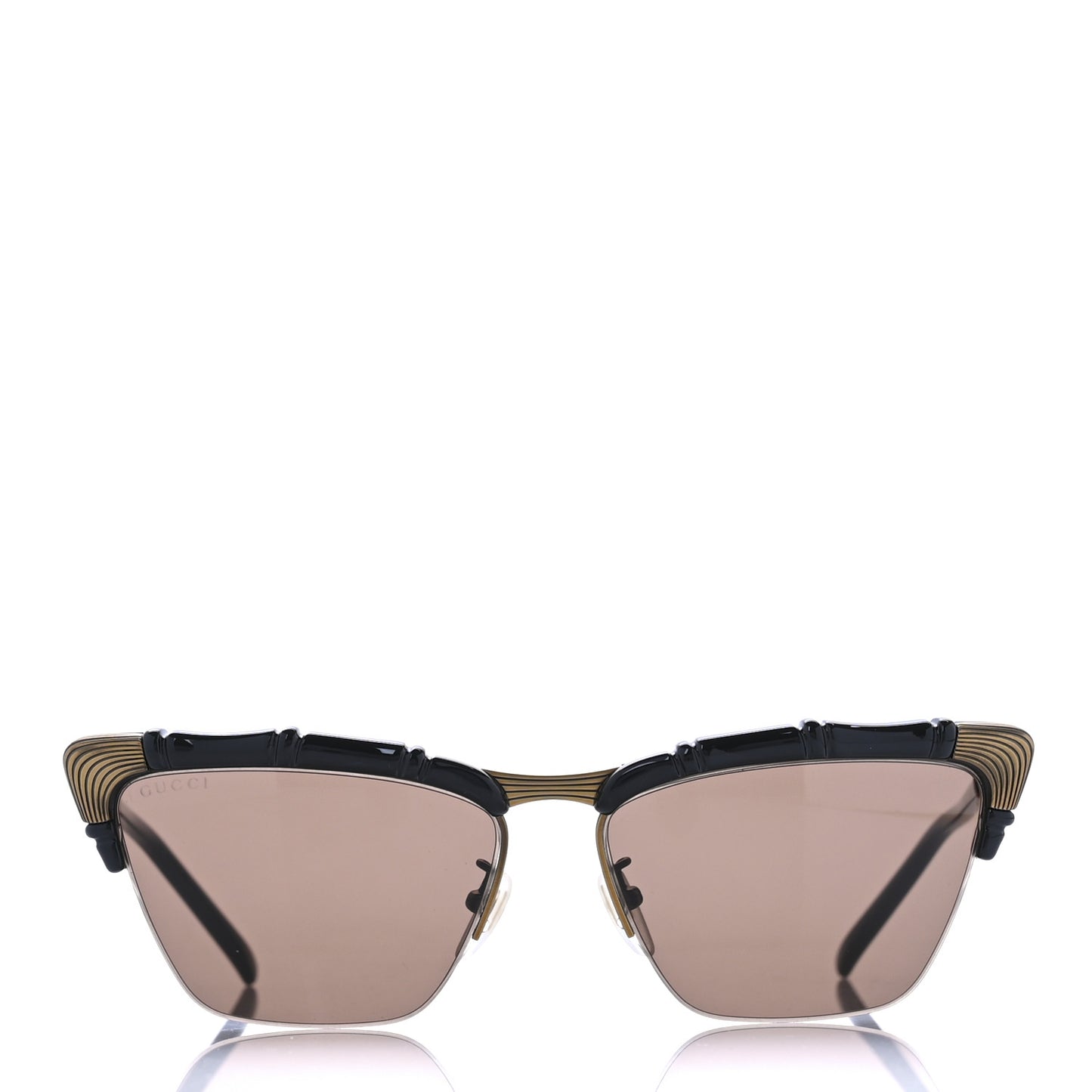Acetate Metal Bamboo Sunglasses GG660S Black Brown