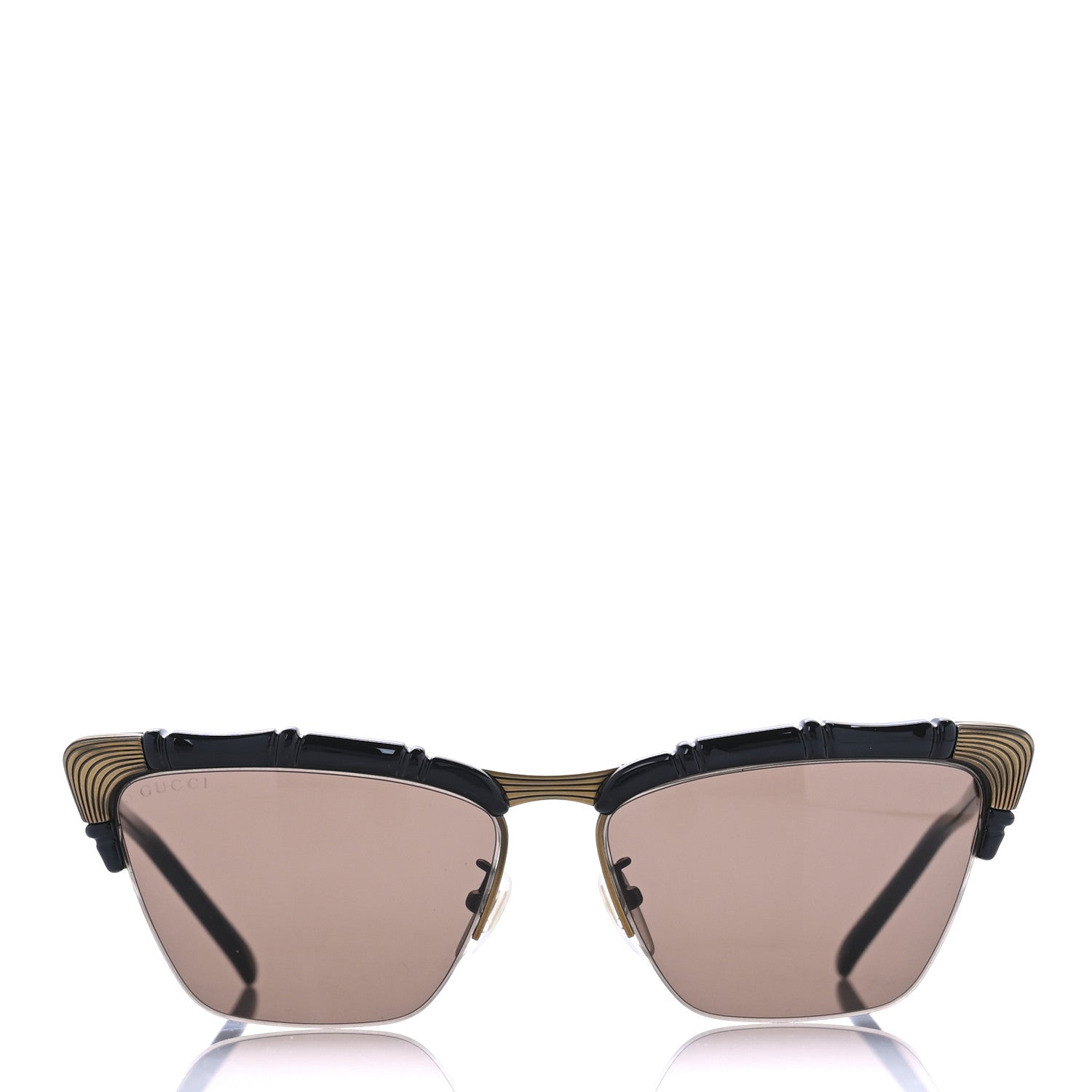 Gucci Acetate Metal Bamboo Sunglasses GG660S Black Brown 2 of 9