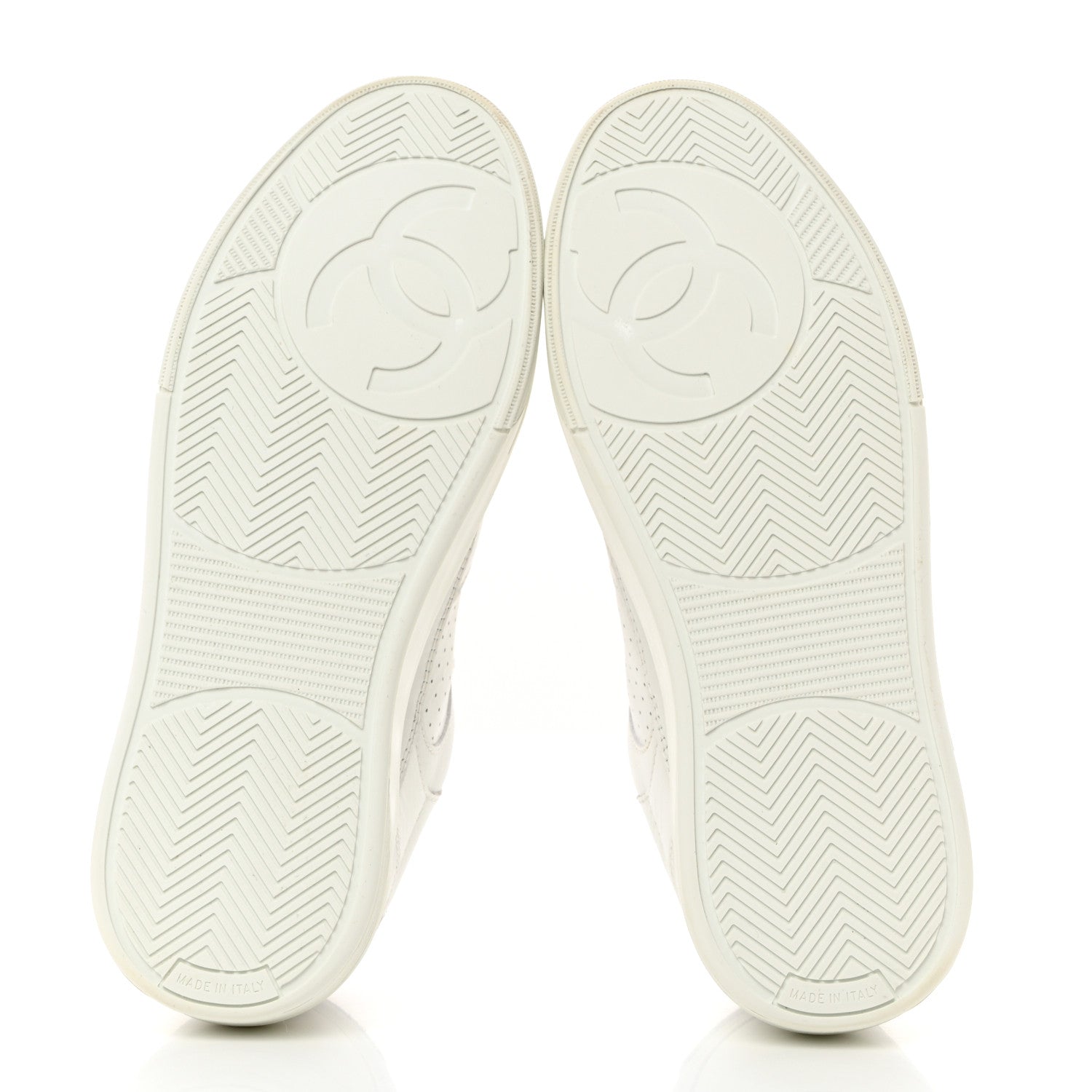 Chanel Calfskin CC Womens Sneakers 36.5 White 5 of 9