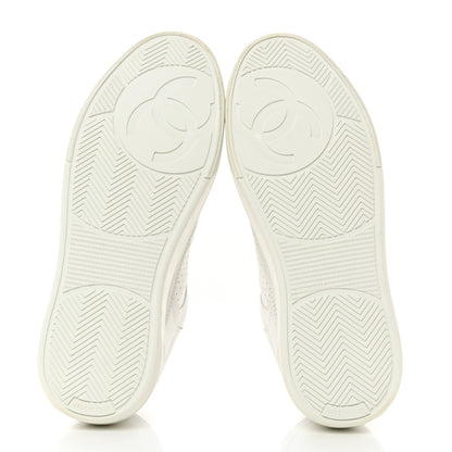Chanel Calfskin CC Womens Sneakers 36.5 White 5 of 9
