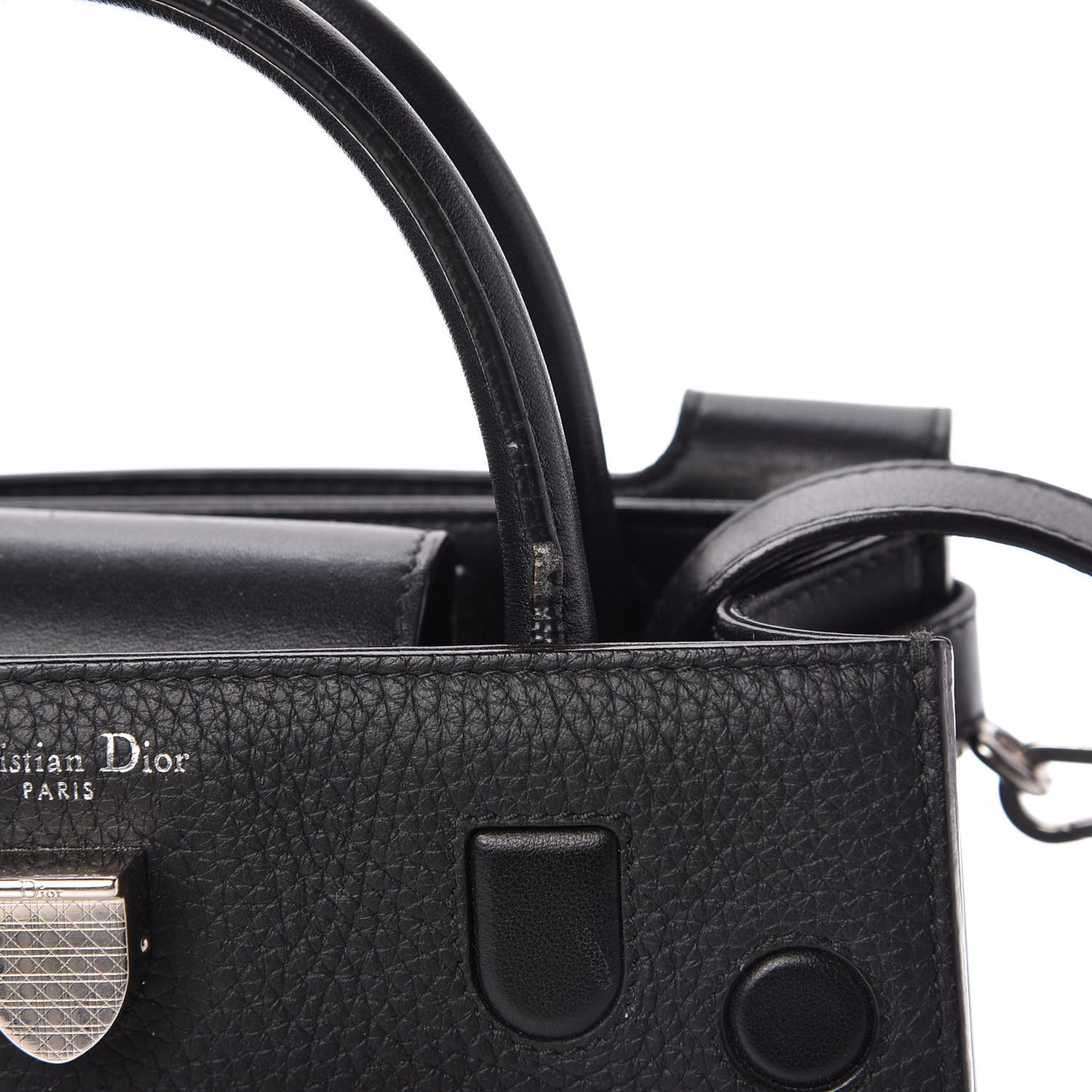 Grained Calfskin Mini Diorever Flap Black