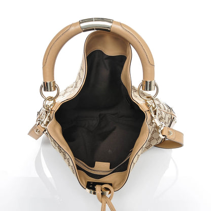 Gucci Monogram Medium Indy Top Handle Hobo Light Brown 5 of 6