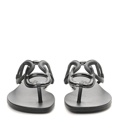 Hermes Rubber Womens Egerie Sandals 40 Black 3 of 10