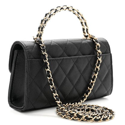 Chanel Caviar Quilted Chain Match Top Handle Phone Holder With Chain Black 2 of 11