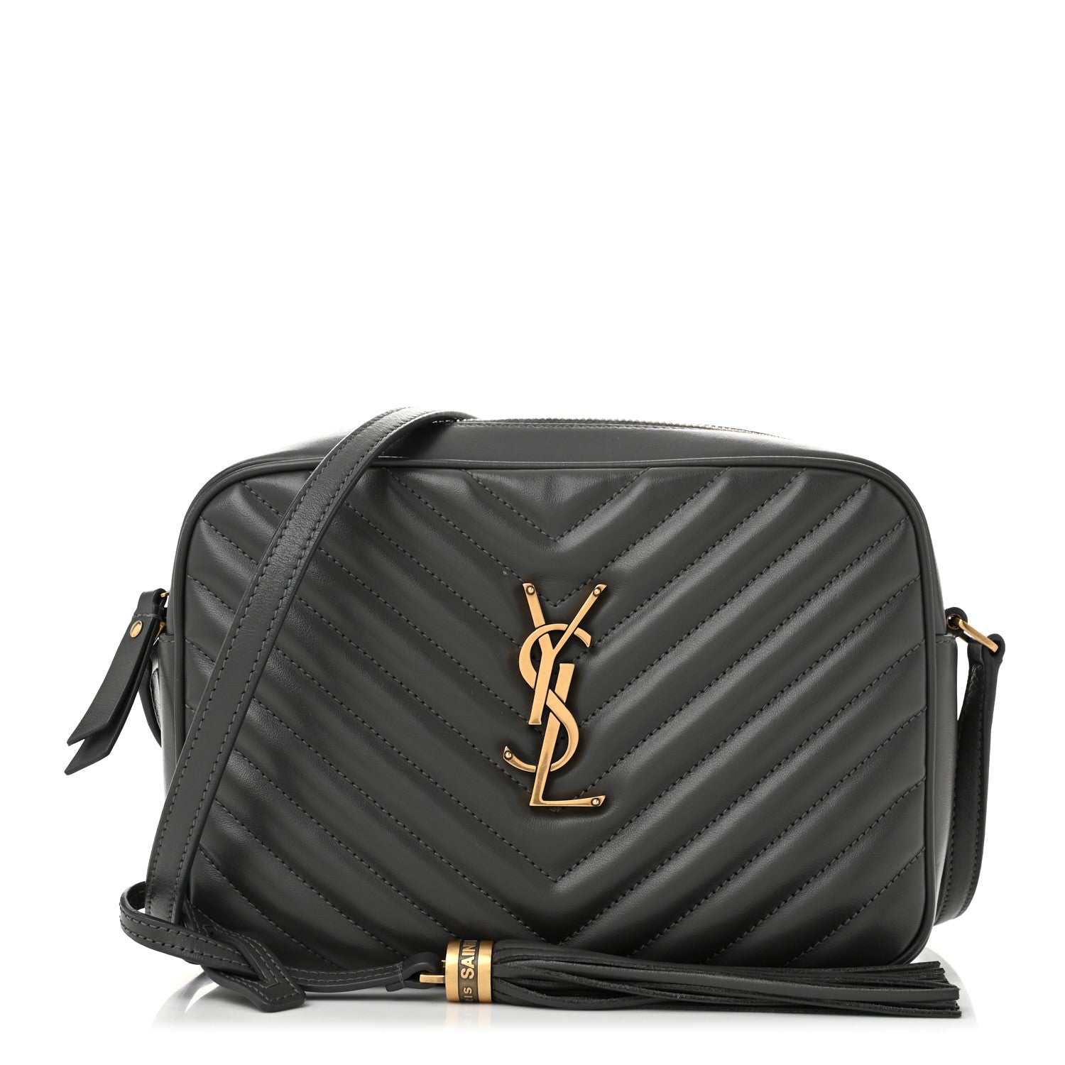 Saint Laurent Calfskin Matelasse Monogram Lou Camera Bag Storm 1 of 10