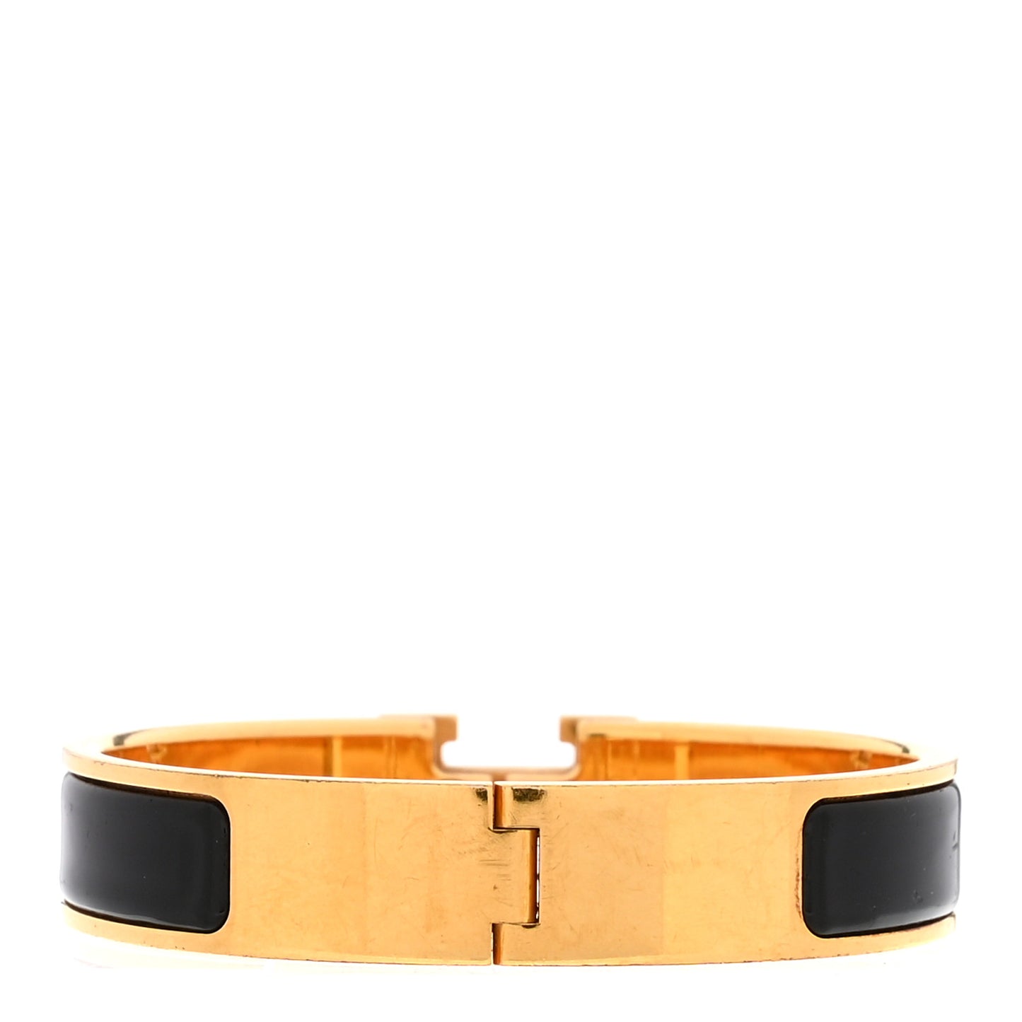 Enamel Narrow Clic Clac H Bracelet PM Black