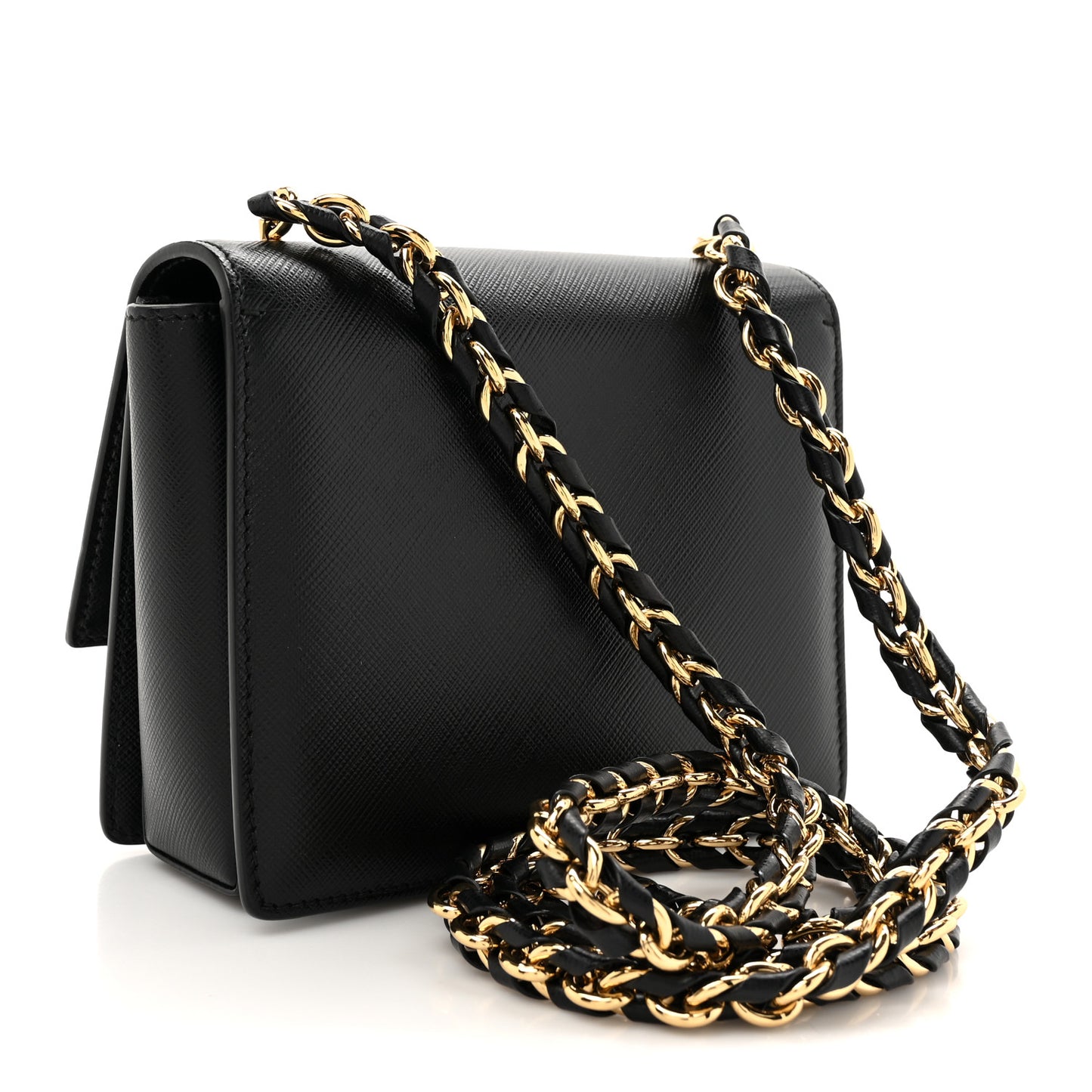 Printed Calfskin Mini Ginny Shoulder Bag Black