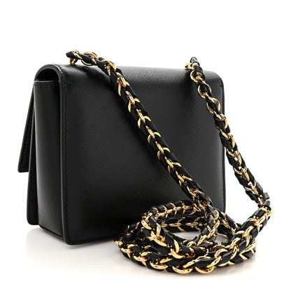 Salvatore Ferragamo Printed Calfskin Mini Ginny Shoulder Bag Black 3 of 9