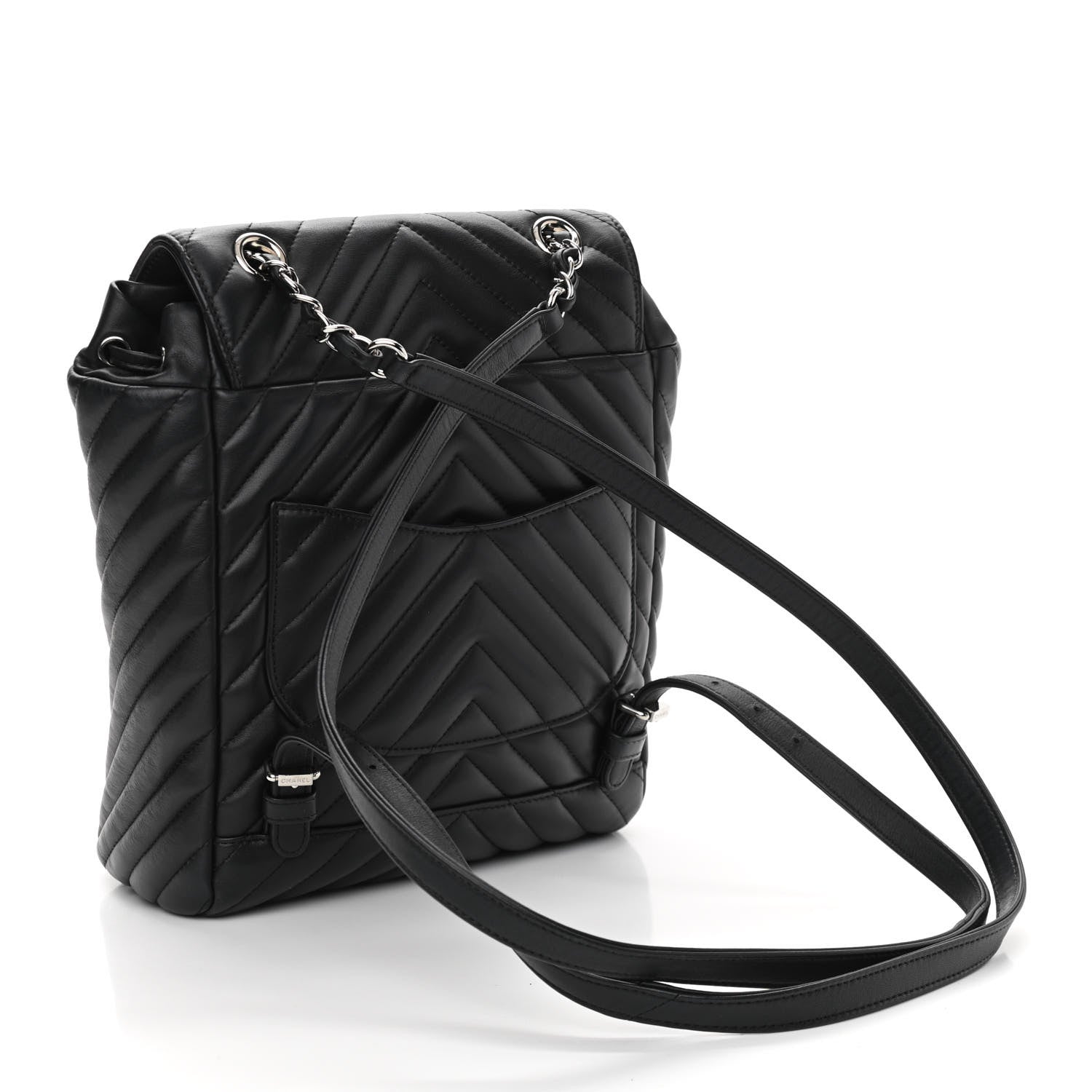 Chanel Calfskin Chevron Quilted Small Urban Spirit Backpack Black 3 of 10