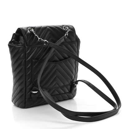 Chanel Calfskin Chevron Quilted Small Urban Spirit Backpack Black 3 of 10