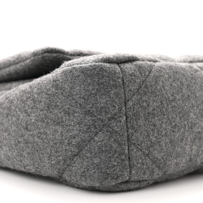 Chanel Wool Quilted Large Chanel 19 Flap Grey 9 of 10