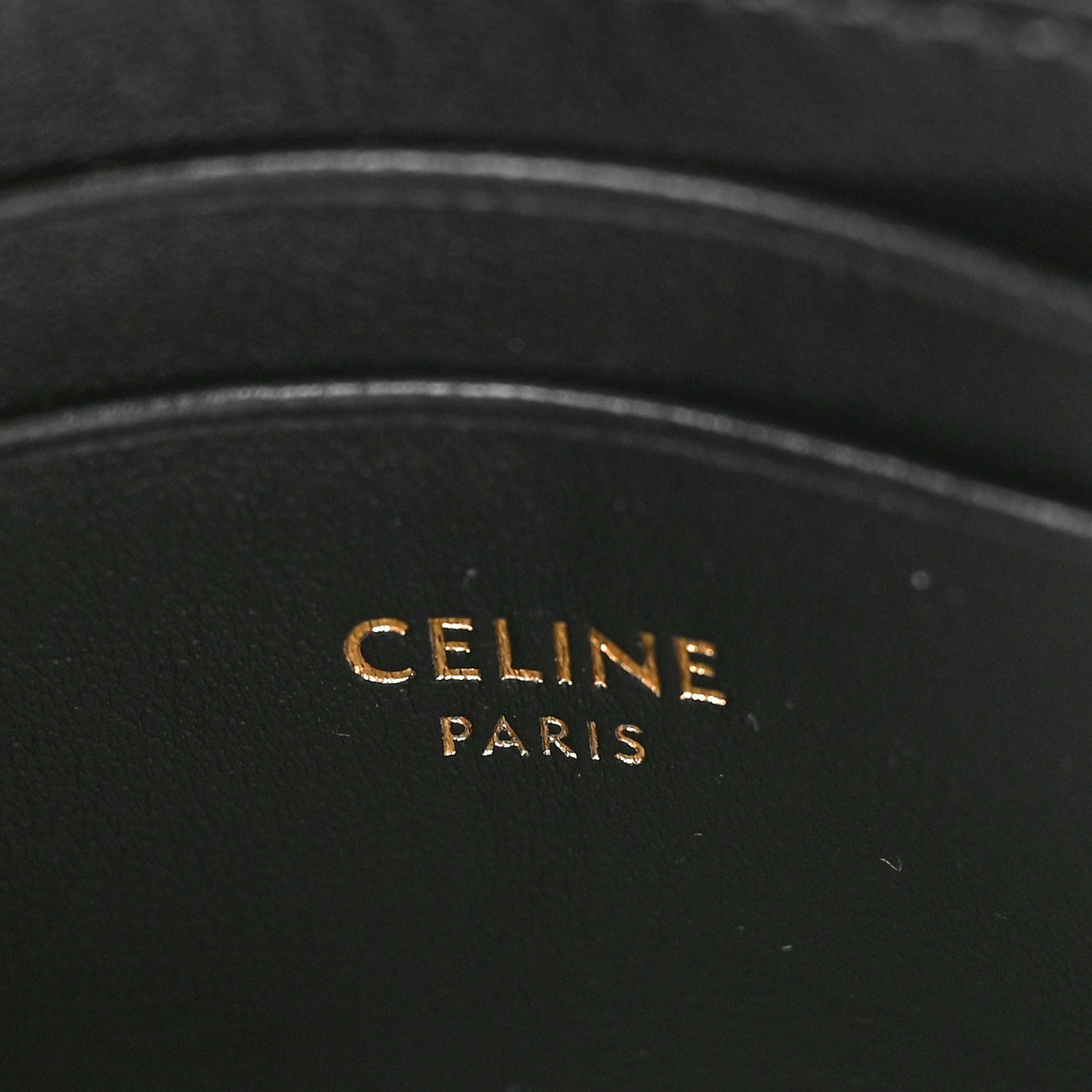 Calfskin Quilted C Charm Coin Card Pouch Black