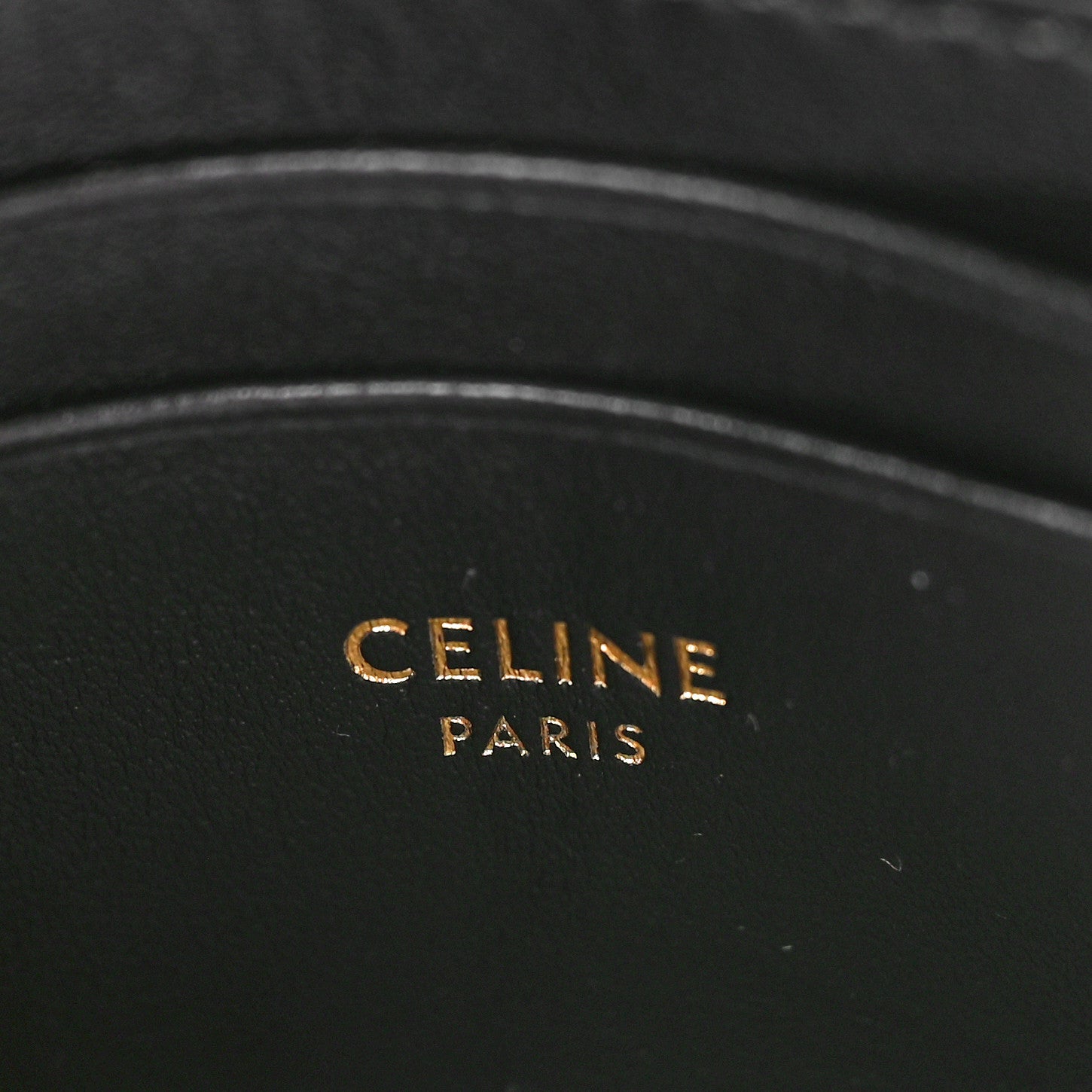 Celine Calfskin Quilted C Charm Coin Card Pouch Black 6 of 7