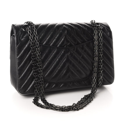 Chanel Aged Calfskin Chevron Quilted 2.55 Reissue 225 Flap So Black 3 of 11