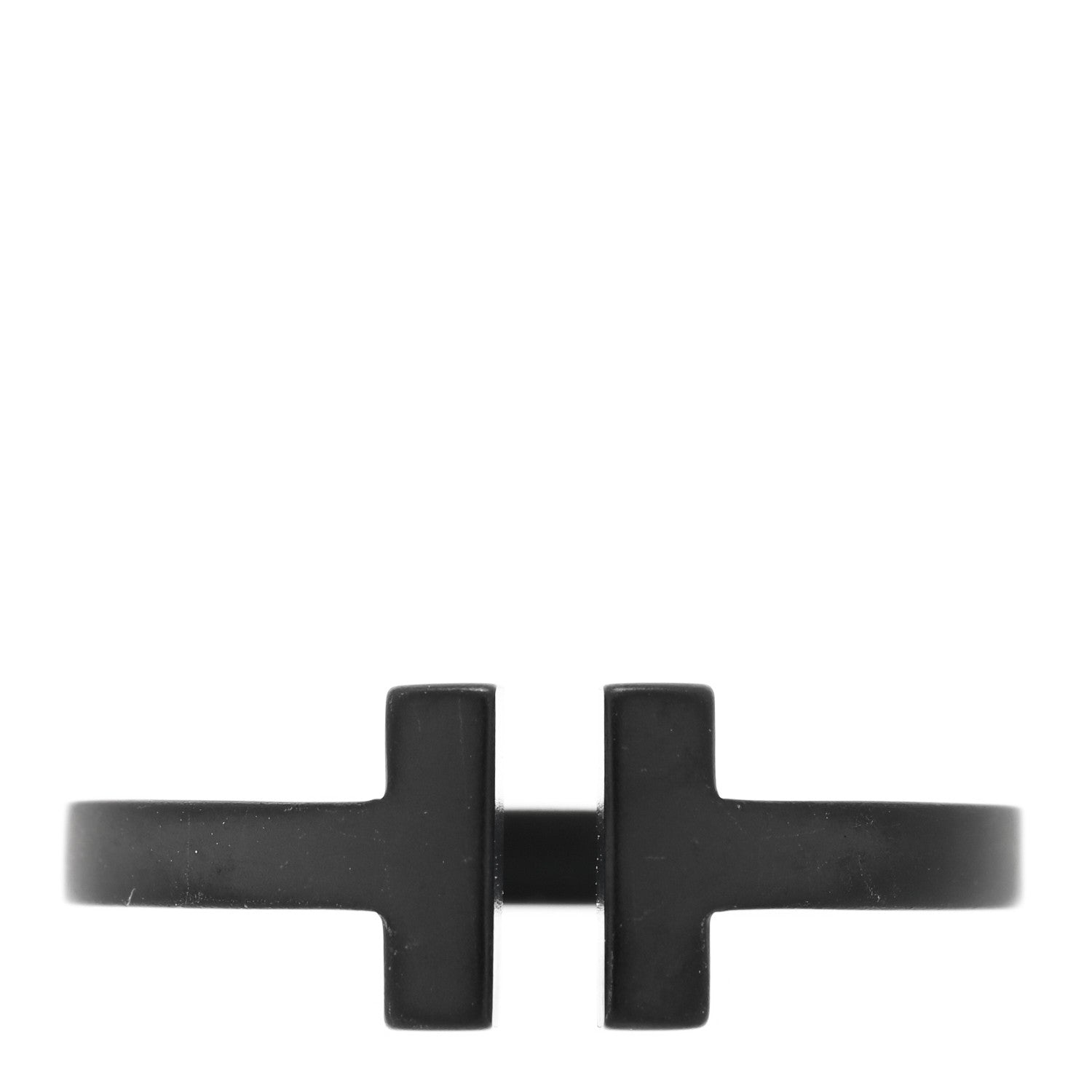 Tiffany Black-Coated Stainless Steel T Square Ring 52 6 1 of 4