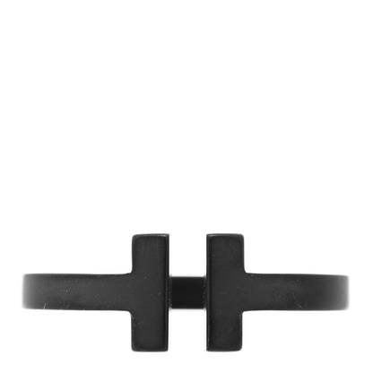 Tiffany Black-Coated Stainless Steel T Square Ring 52 6 1 of 4