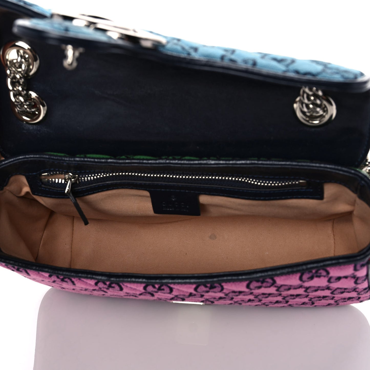 Monogram Multicolor Matelasse Diagonal Small GG Marmont Shoulder Bag Light Blue Pink Blue Green Red