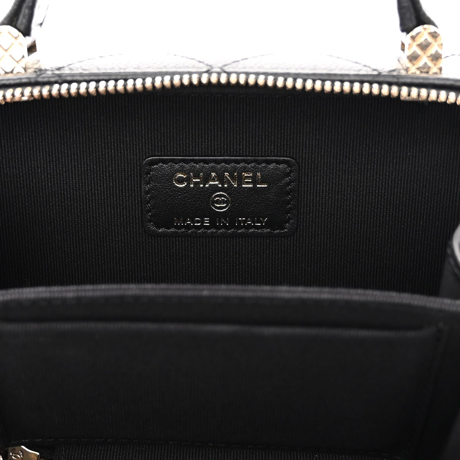 Chanel Caviar Quilted Small Top Handle Vanity Case With Chain Black 7 of 12
