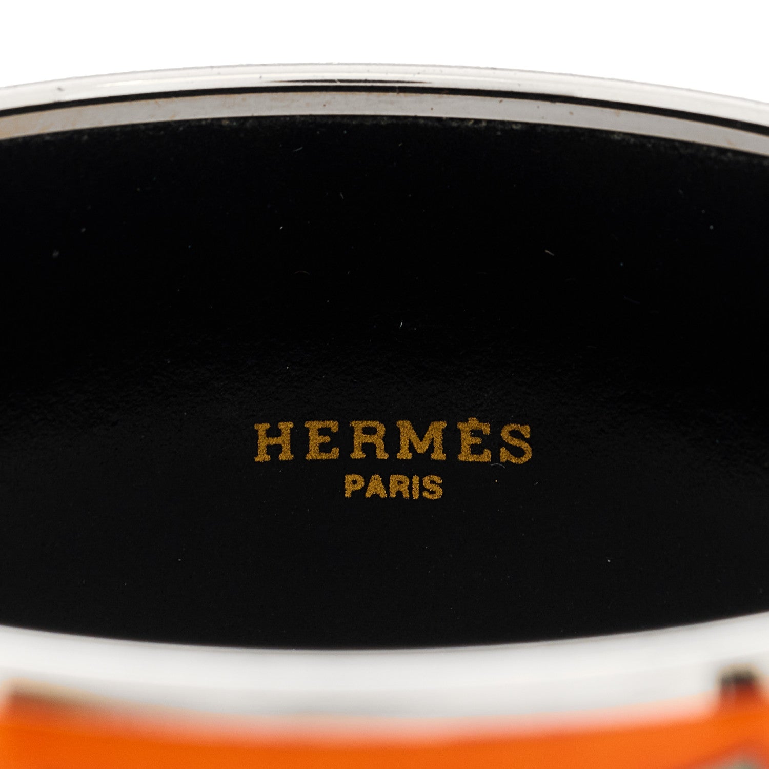 Hermes Enamel Printed Tohu Bohu Extra Wide Bracelet 70 Orange 3 of 4