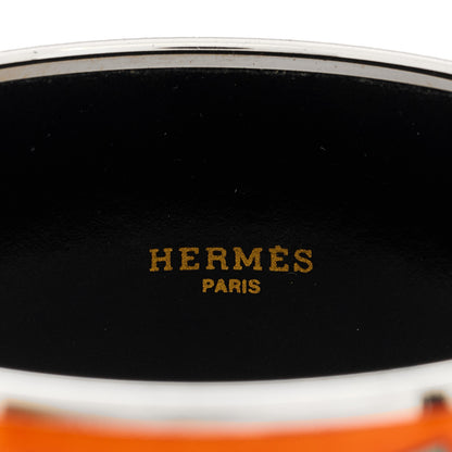 Hermes Enamel Printed Tohu Bohu Extra Wide Bracelet 70 Orange 3 of 4