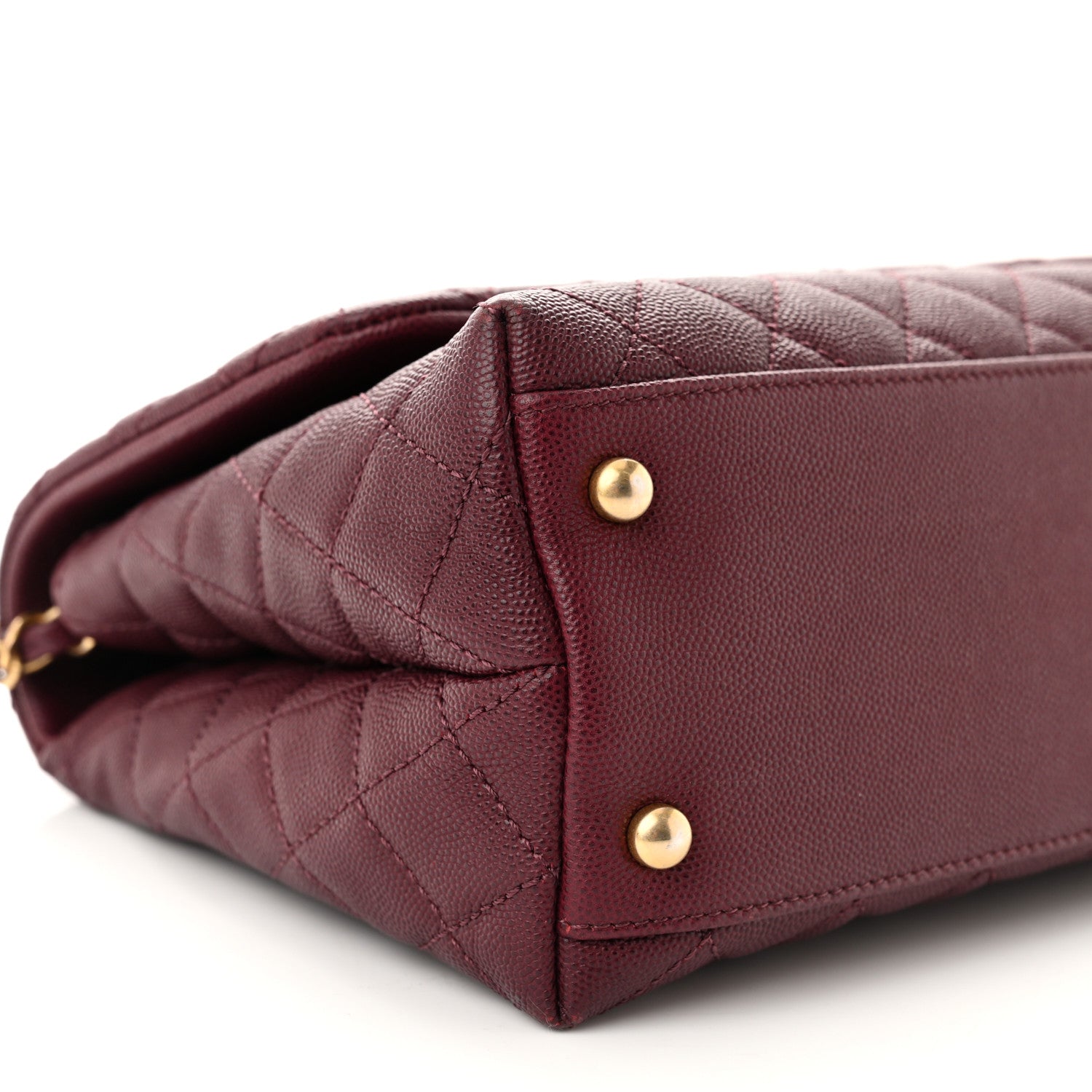 Chanel Caviar Lizard Embossed Quilted Small Coco Handle Flap Burgundy 9 of 12