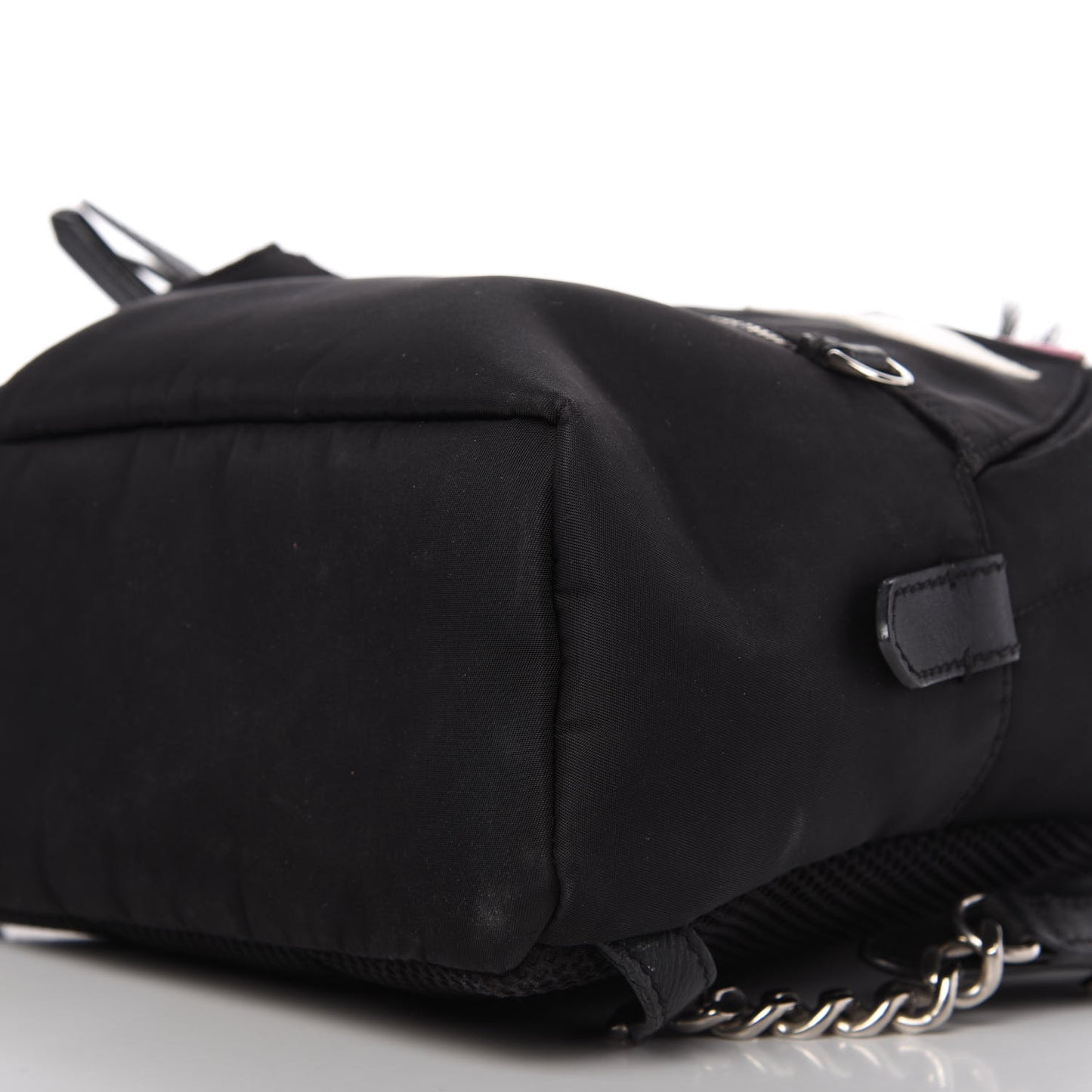 Nylon Vitello Fox Goat Fur Monster Eyes Mini Backpack Black Multicolor Sky
