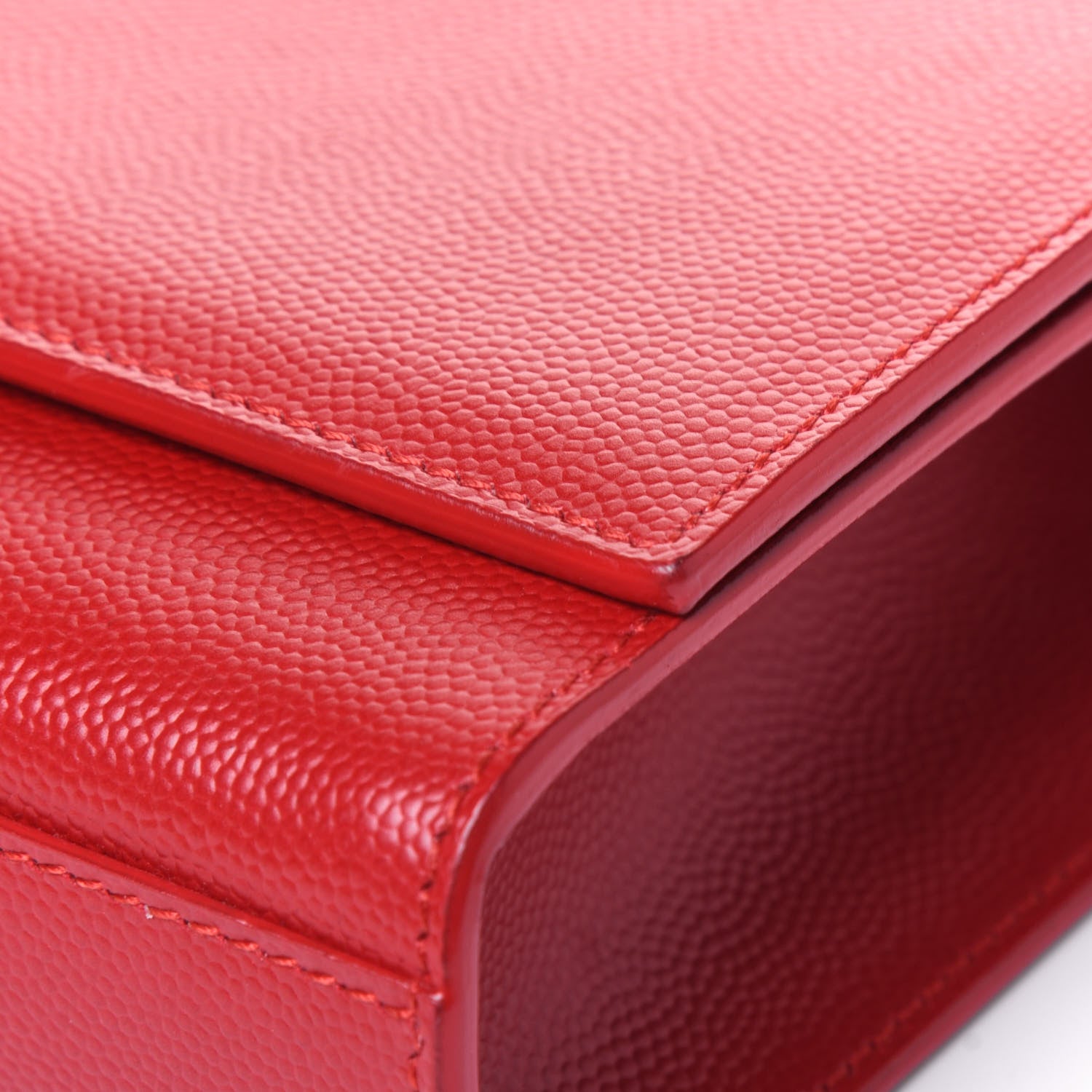 Saint Laurent Grain De Poudre Classic Monogram Cassandre Clutch New Red 14 of 15