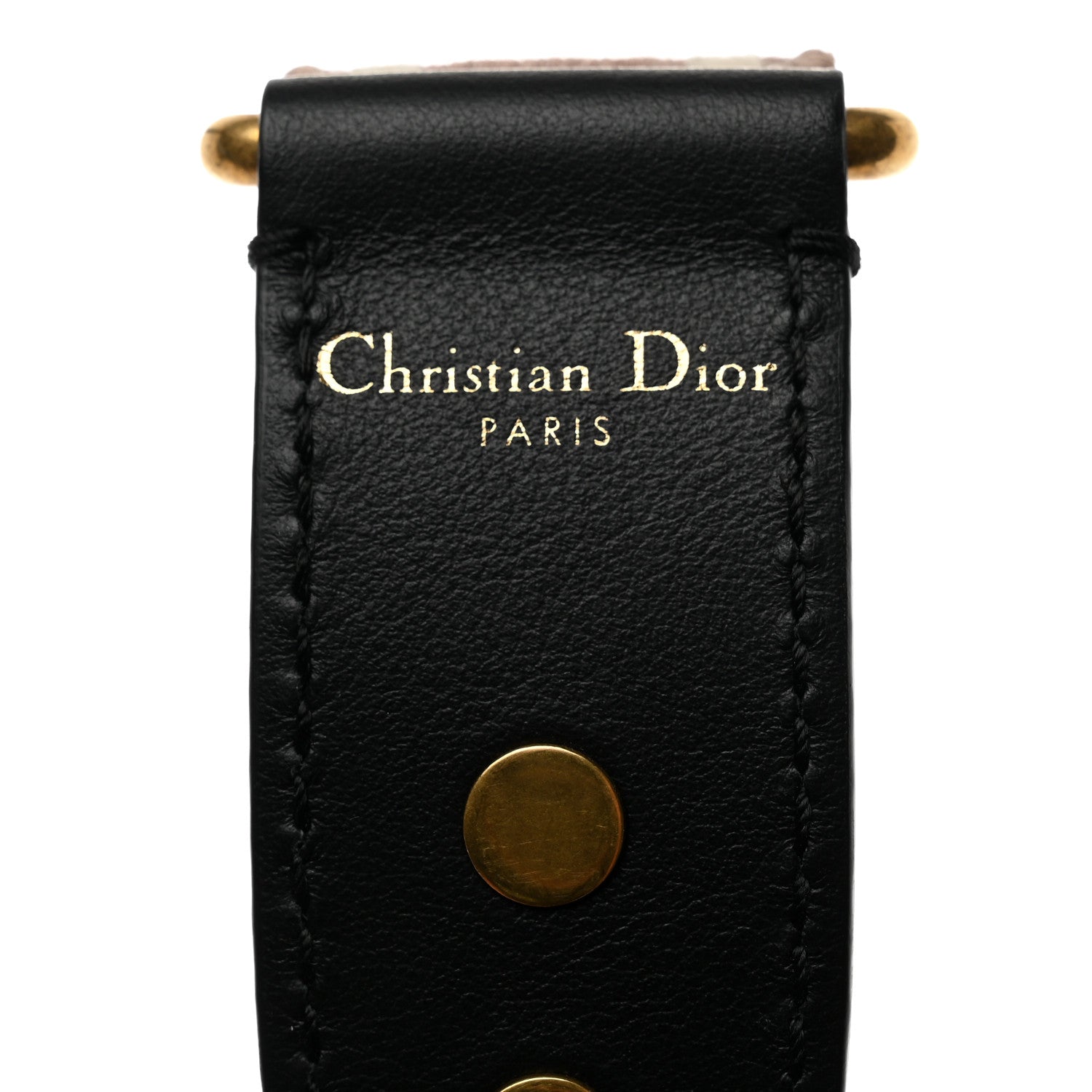 Christian Dior Canvas Embroidered Shoulder Strap Pink Multicolor 3 of 6