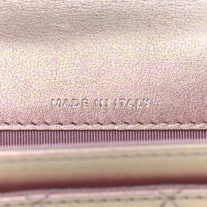 Chanel Iridescent Calfskin Quilted Flap Card Holder Wallet Pink 7 of 8