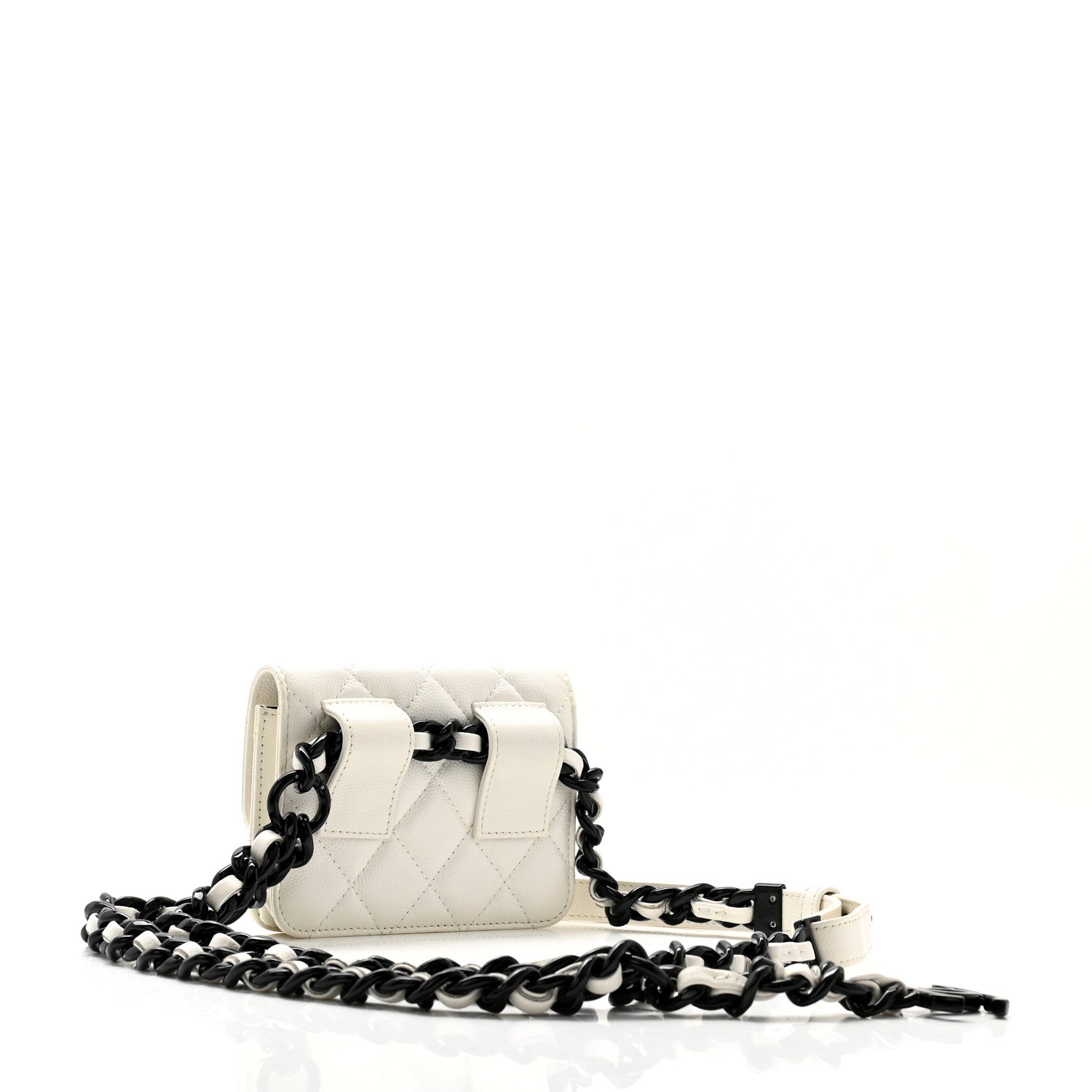 Chanel Caviar Quilted My Everything Belt Flap Card Holder White 2 of 11