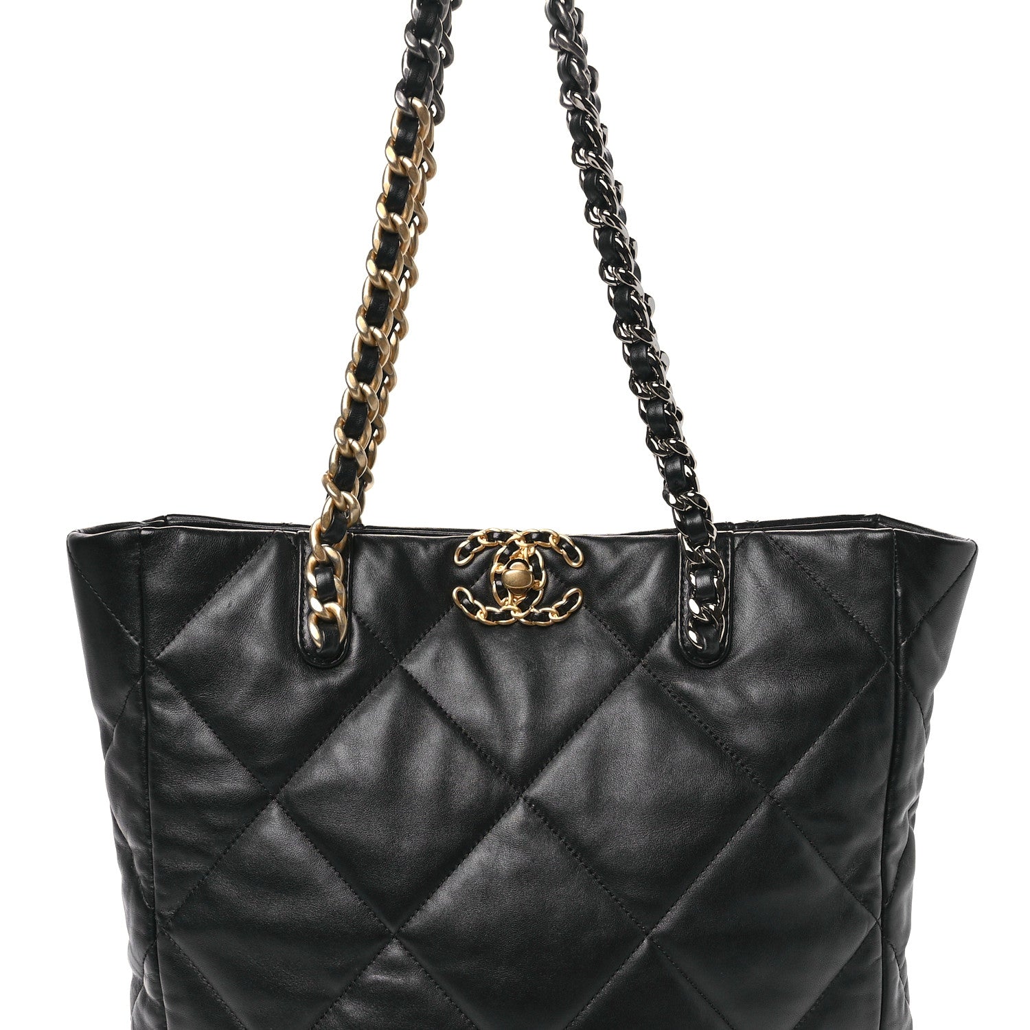 Chanel Lambskin Quilted Chanel 19 Shopping Bag Black 8 of 10