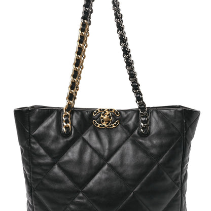 Chanel Lambskin Quilted Chanel 19 Shopping Bag Black 8 of 10